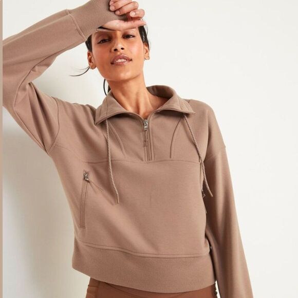 Old Navy Dynamic Fleece Half-Zip Sweatshirt Rare Earth Large NWT - Picture 1 of 6